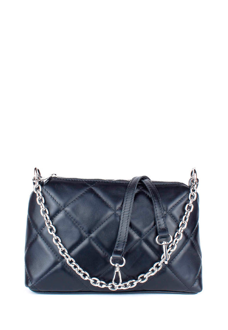 Bandolera de piel italiana Negro 1609-05-37