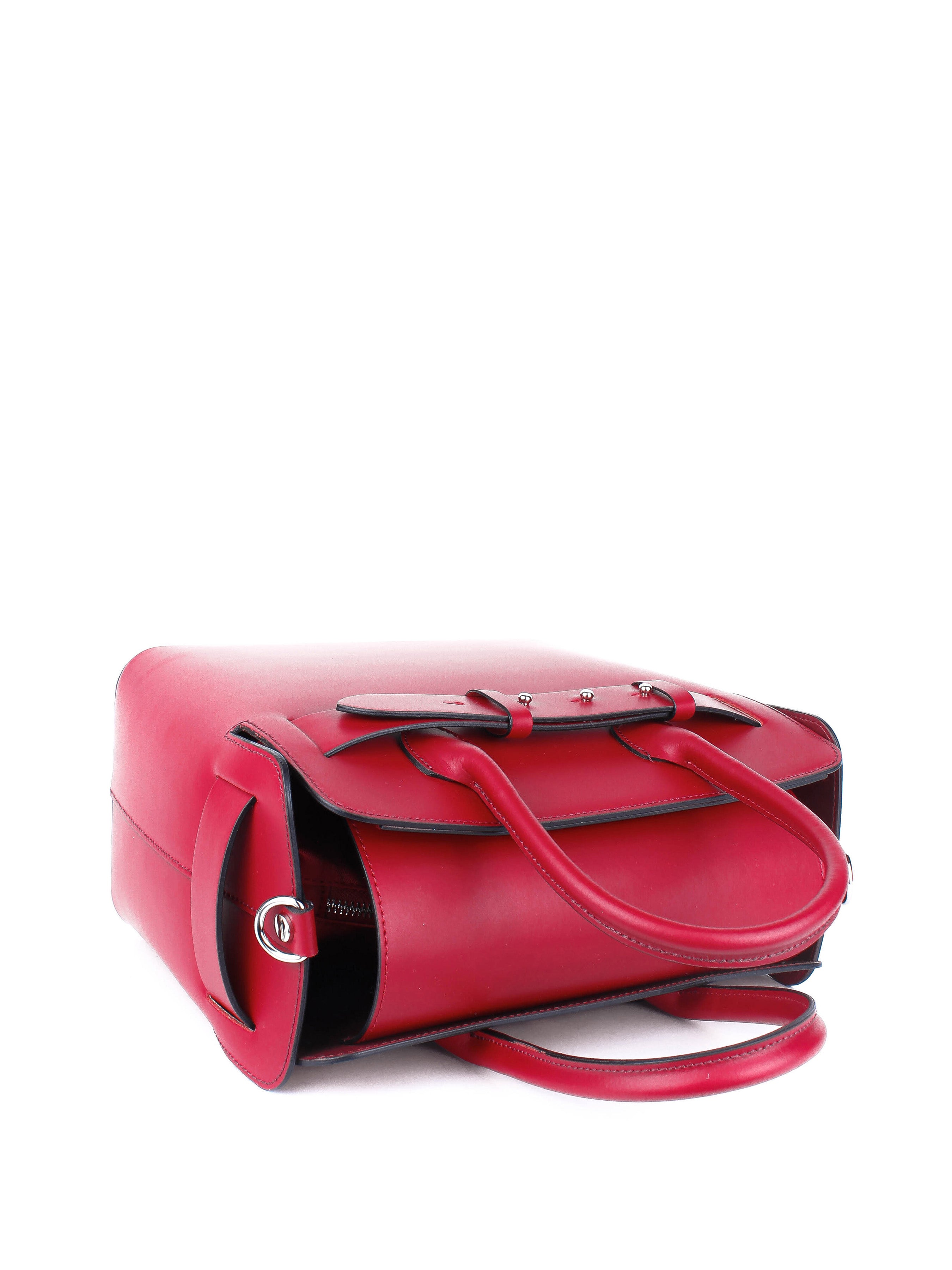 Bolso de mano de piel italiana Marche Rojo