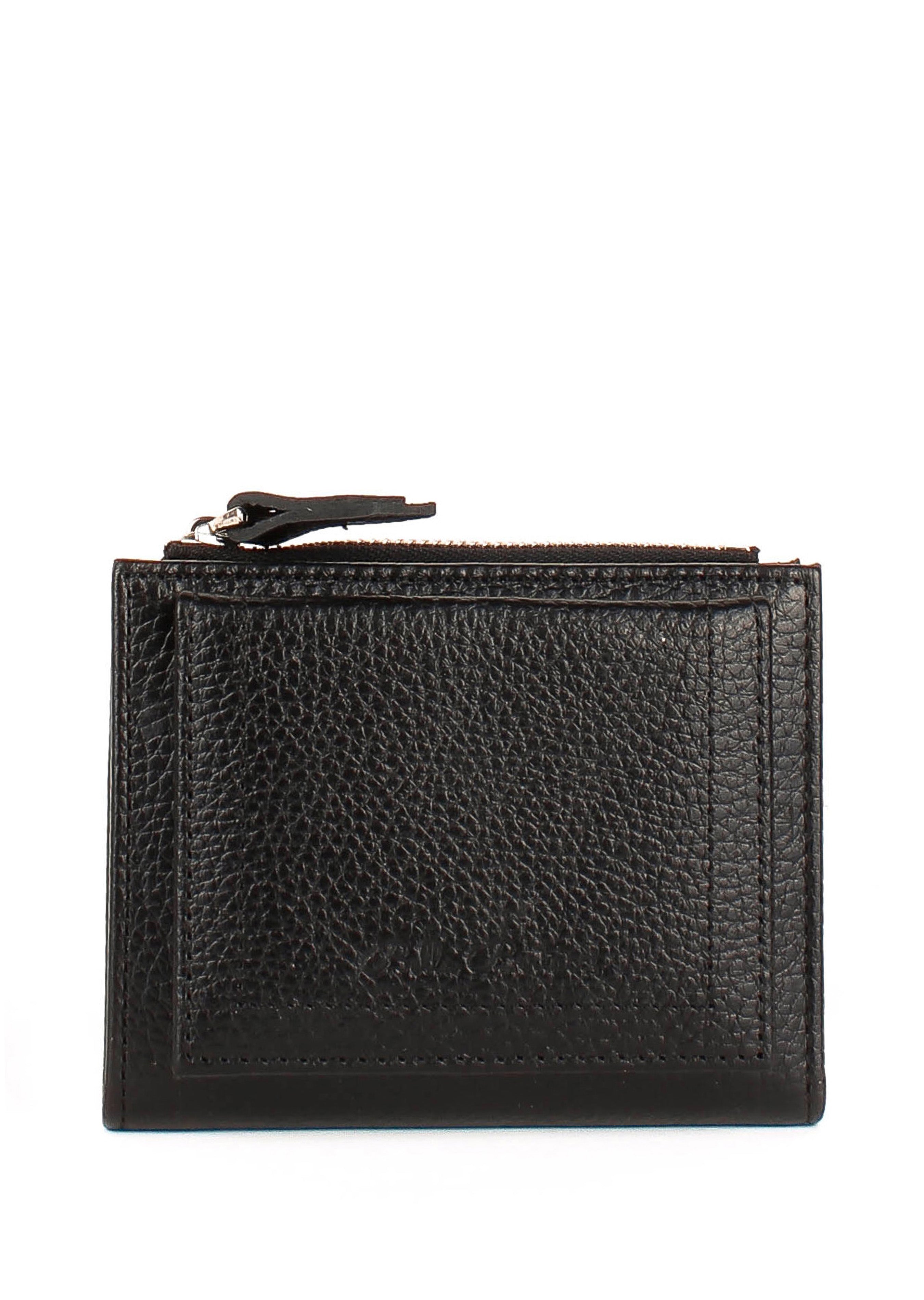 Cartera de piel italiana Negro 960-01