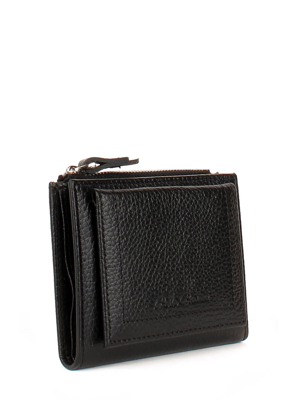 Cartera de piel italiana Negro 960-01