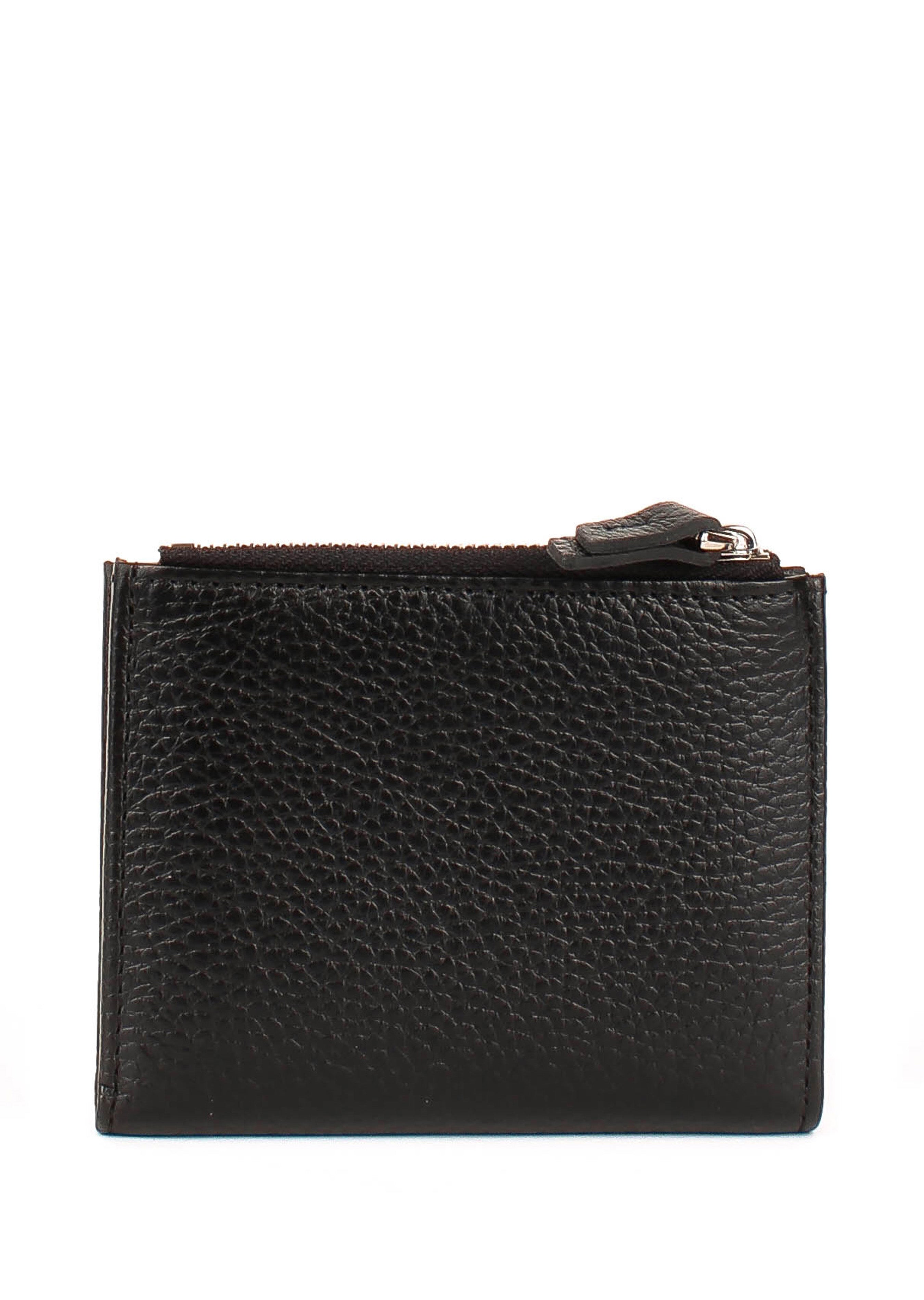 Cartera de piel italiana Negro 960-01