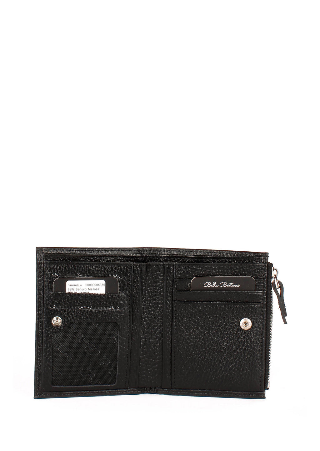 Cartera de piel italiana Negro 960-01