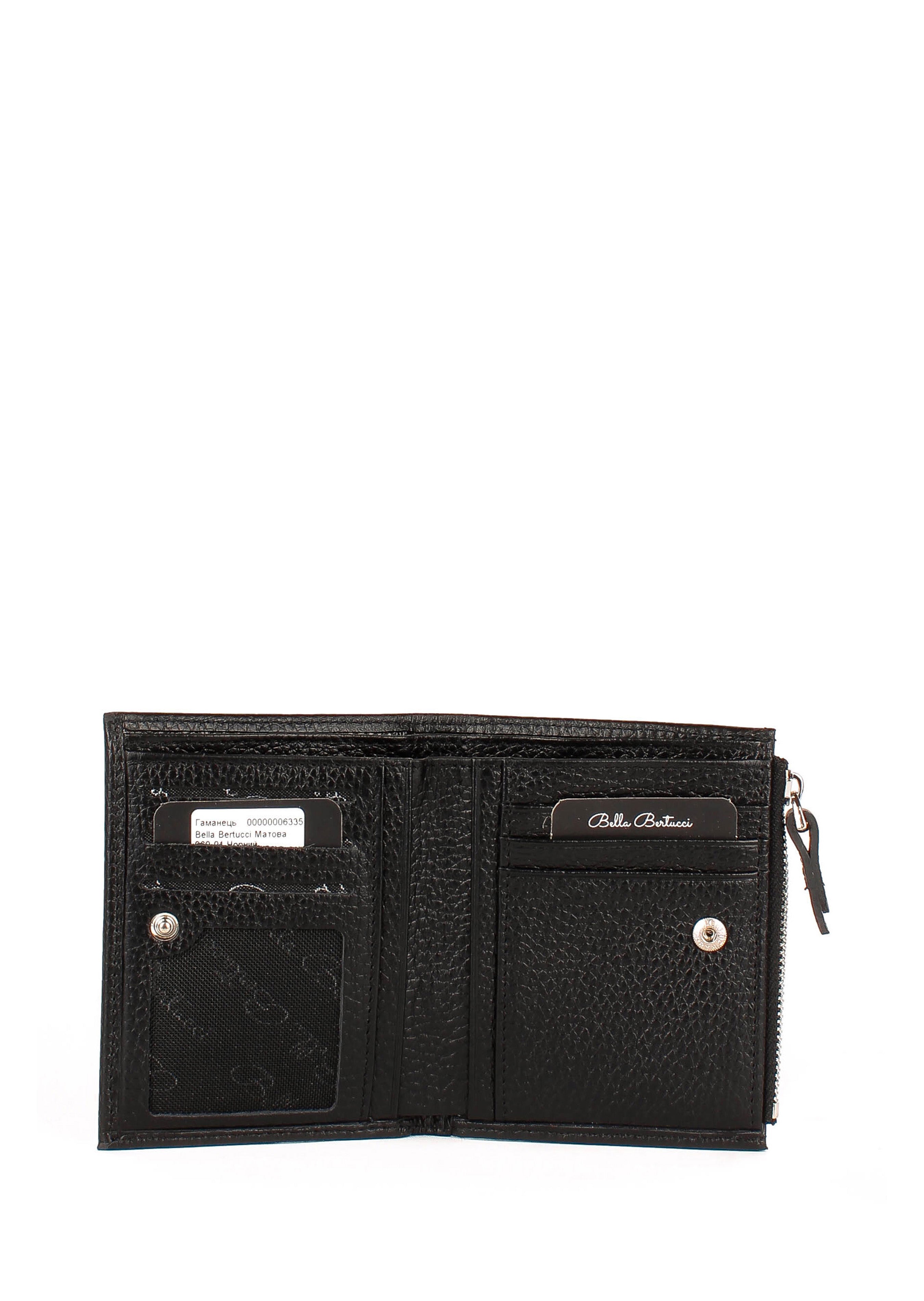 Cartera de piel italiana Negro 960-01