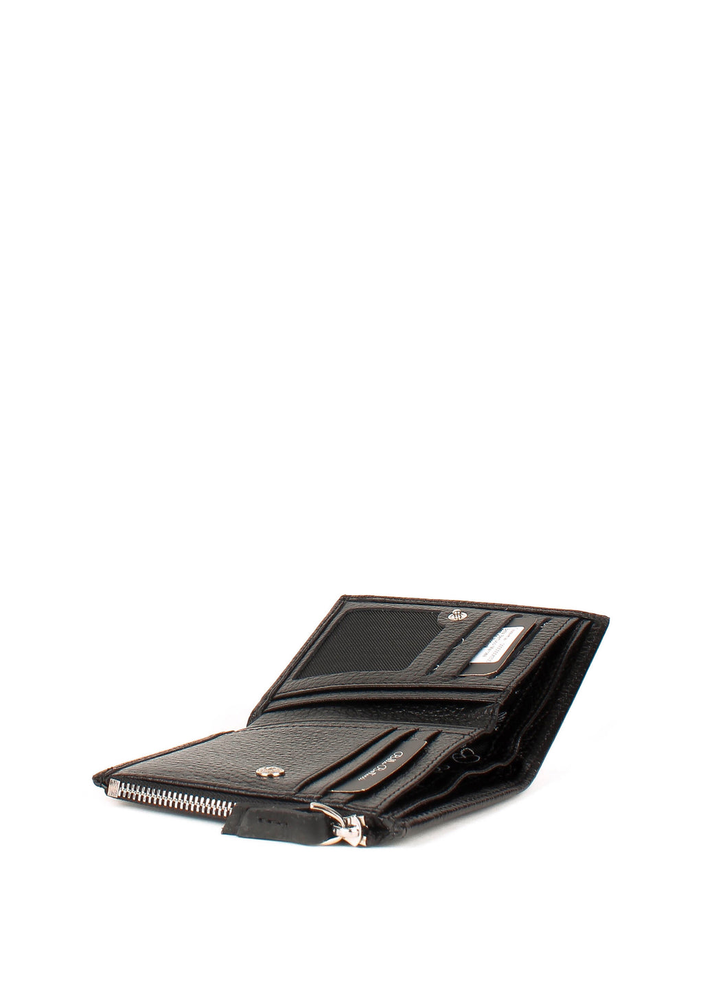 Cartera de piel italiana Negro 960-01