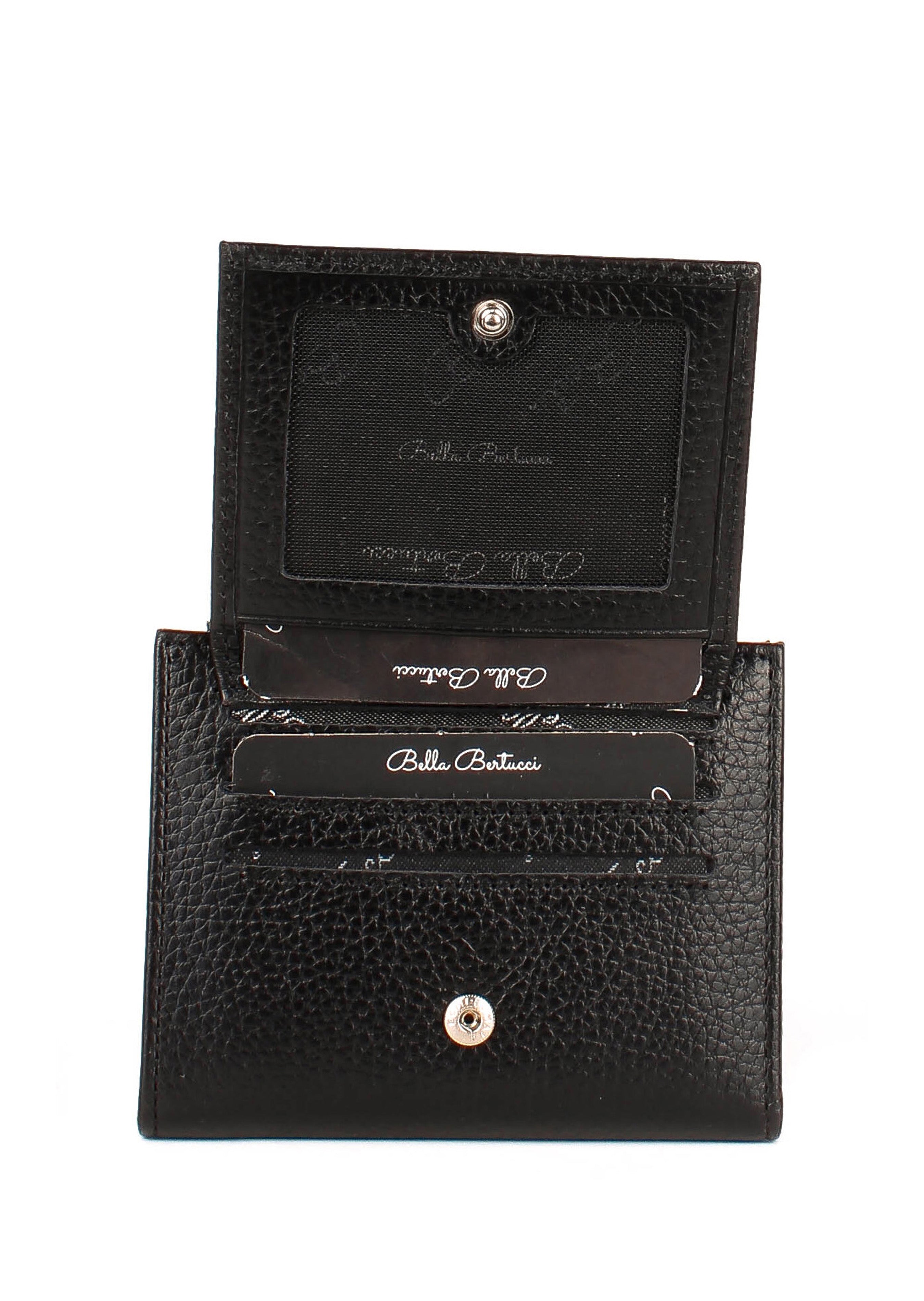 Cartera de piel italiana Negro 960-01