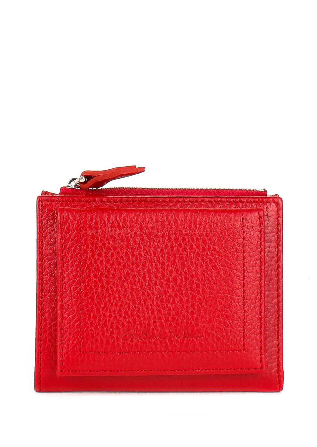 Cartera de piel italiana Rojo 960-4