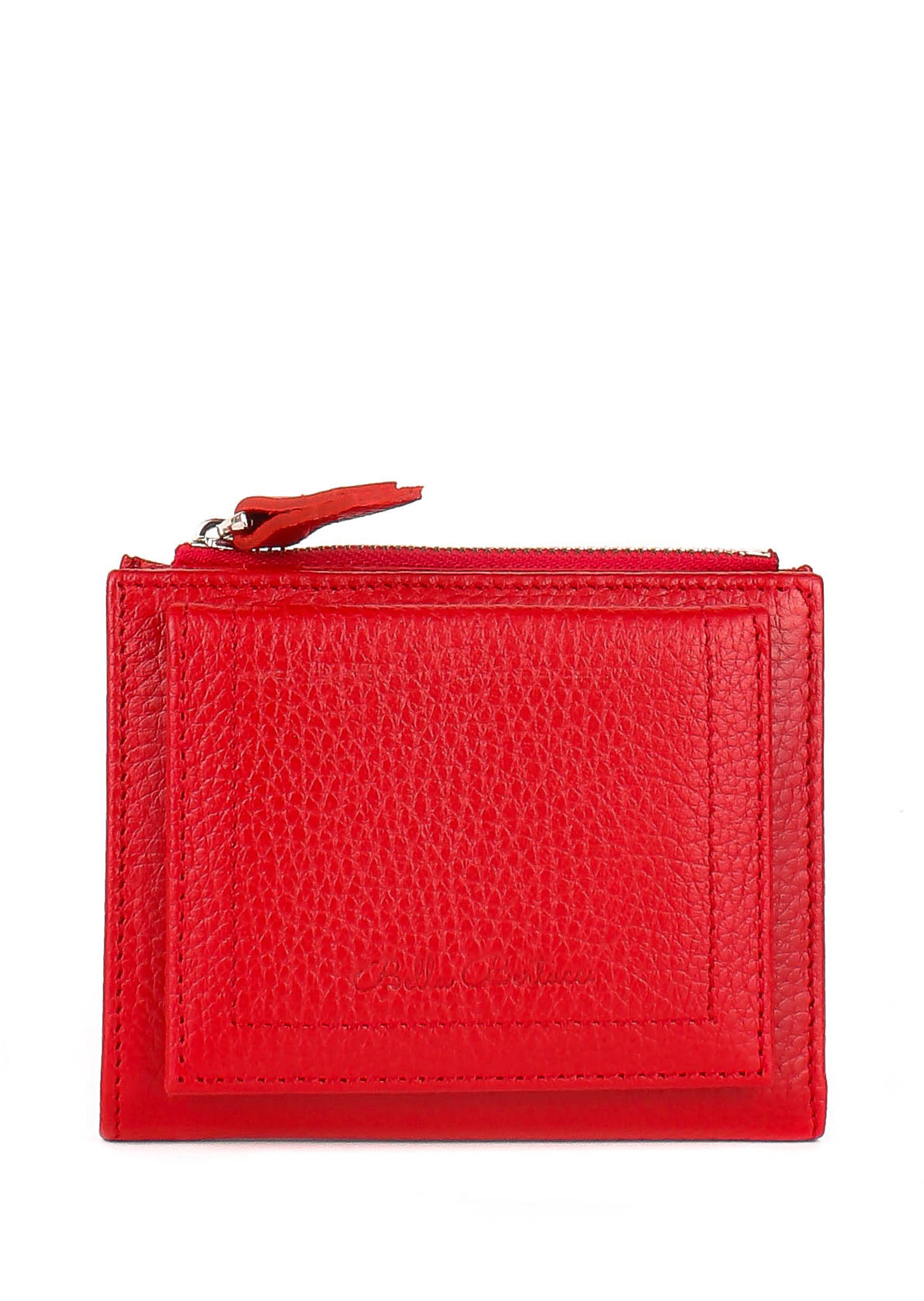 Cartera de piel italiana Rojo 960-4