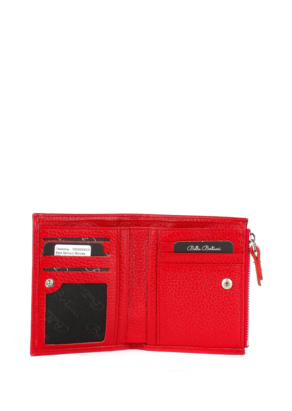 Cartera de piel italiana Rojo 960-4