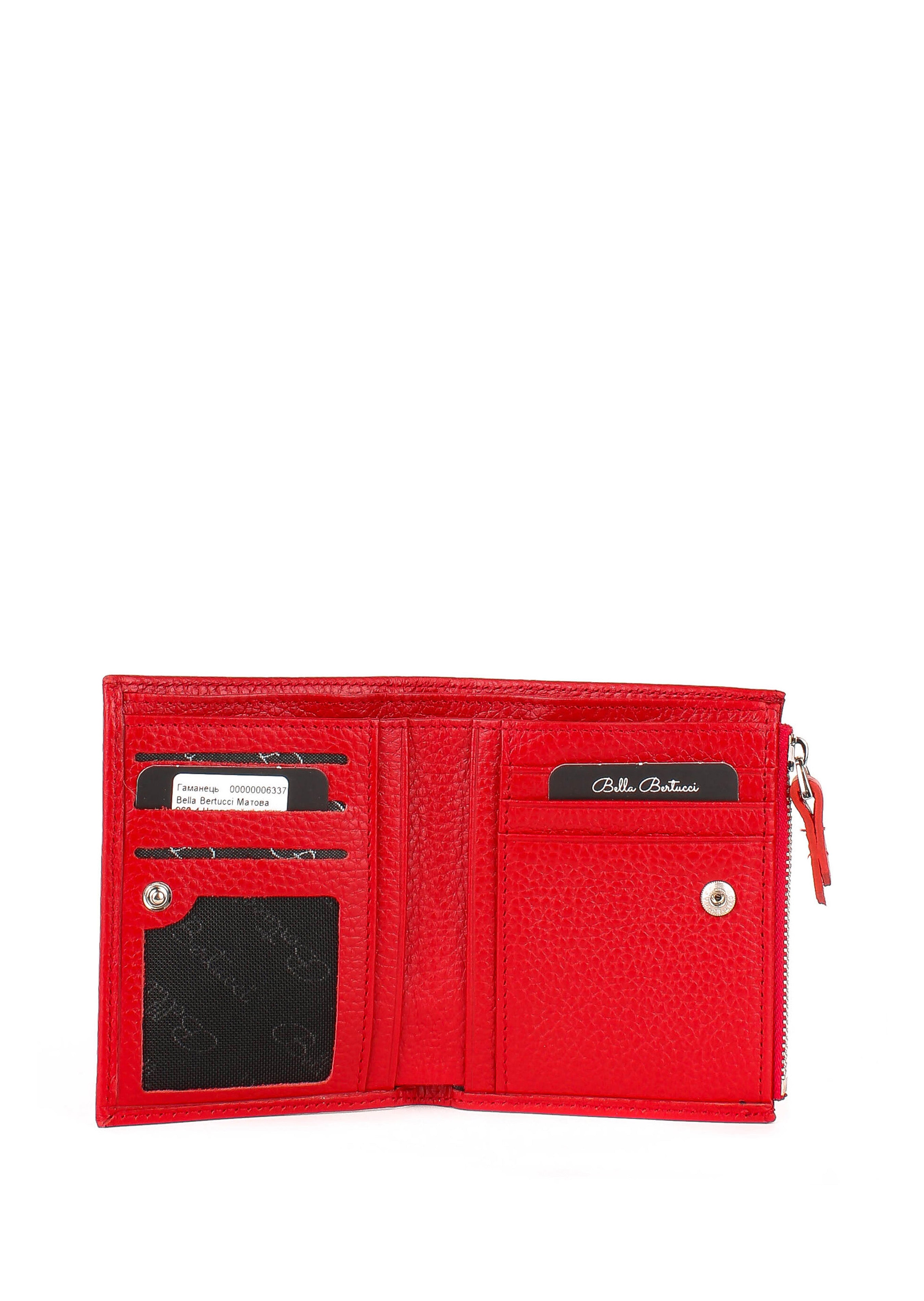 Cartera de piel italiana Rojo 960-4