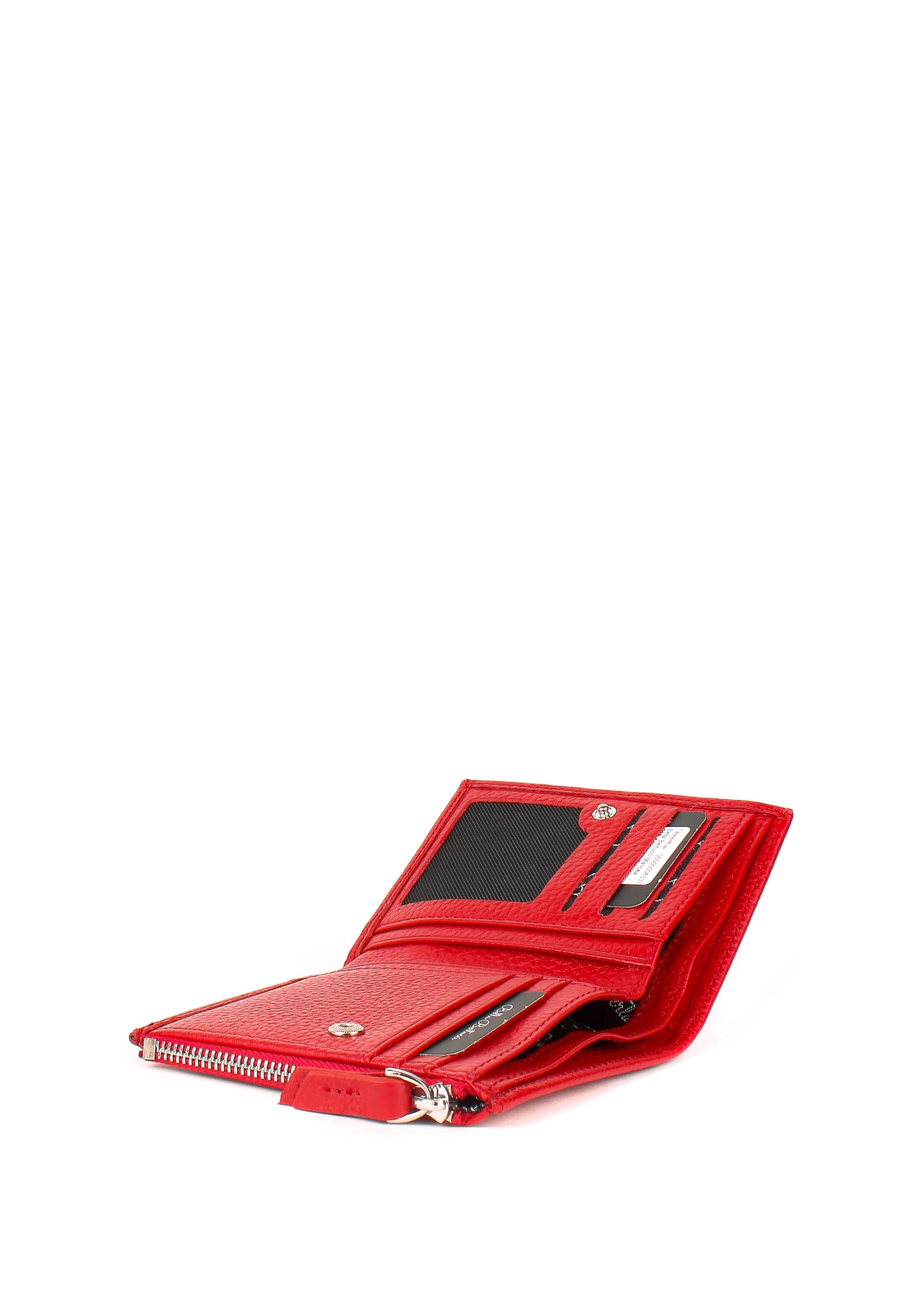 Cartera de piel italiana Rojo 960-4