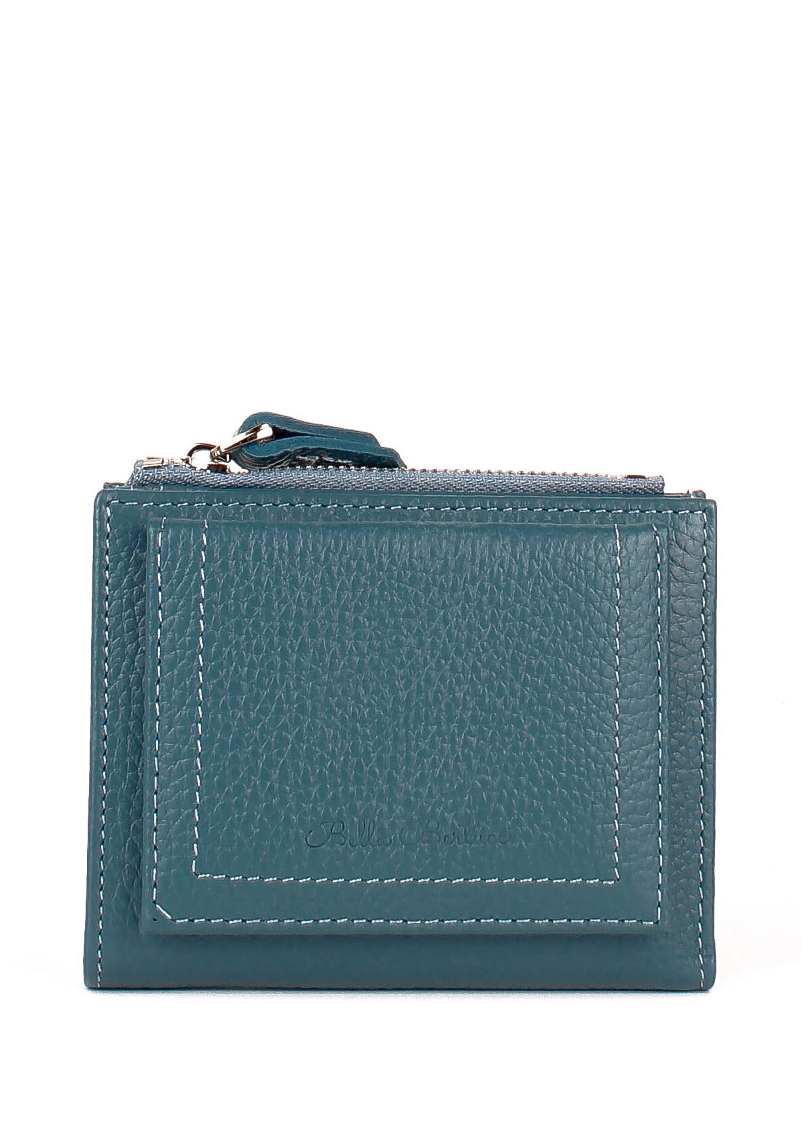 Cartera de piel italiana Темно блакитний 960-418