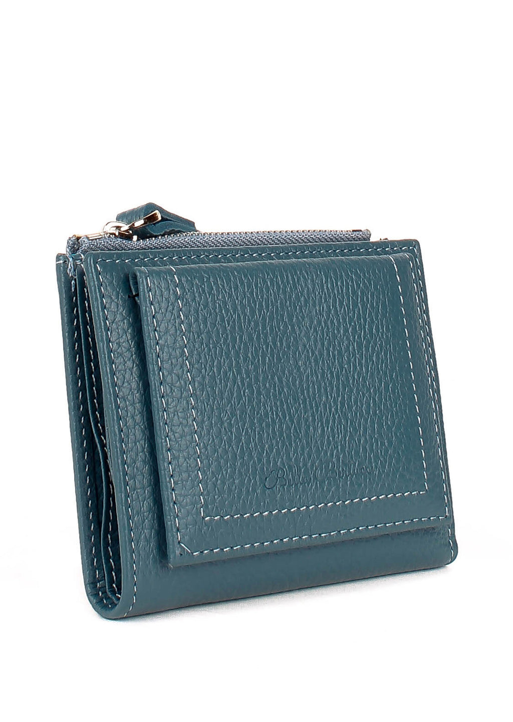 Cartera de piel italiana Темно блакитний 960-418