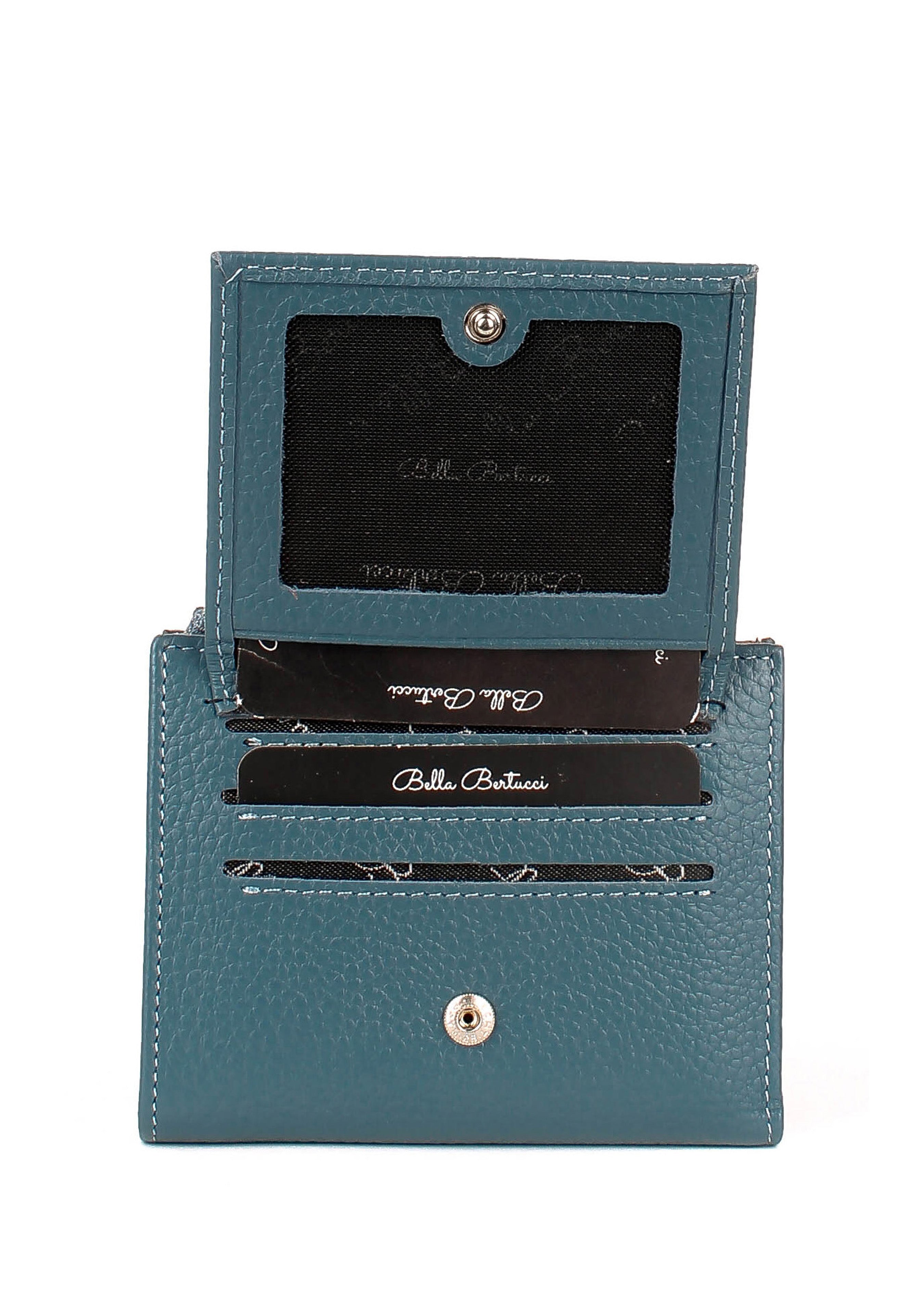 Cartera de piel italiana Темно блакитний 960-418