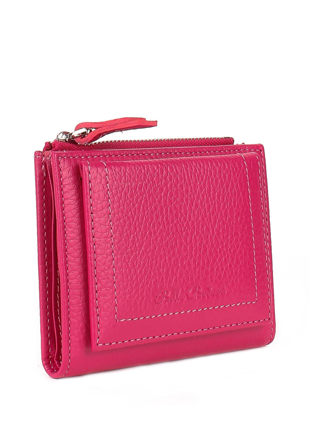 Cartera de piel italiana Rosa 960-369