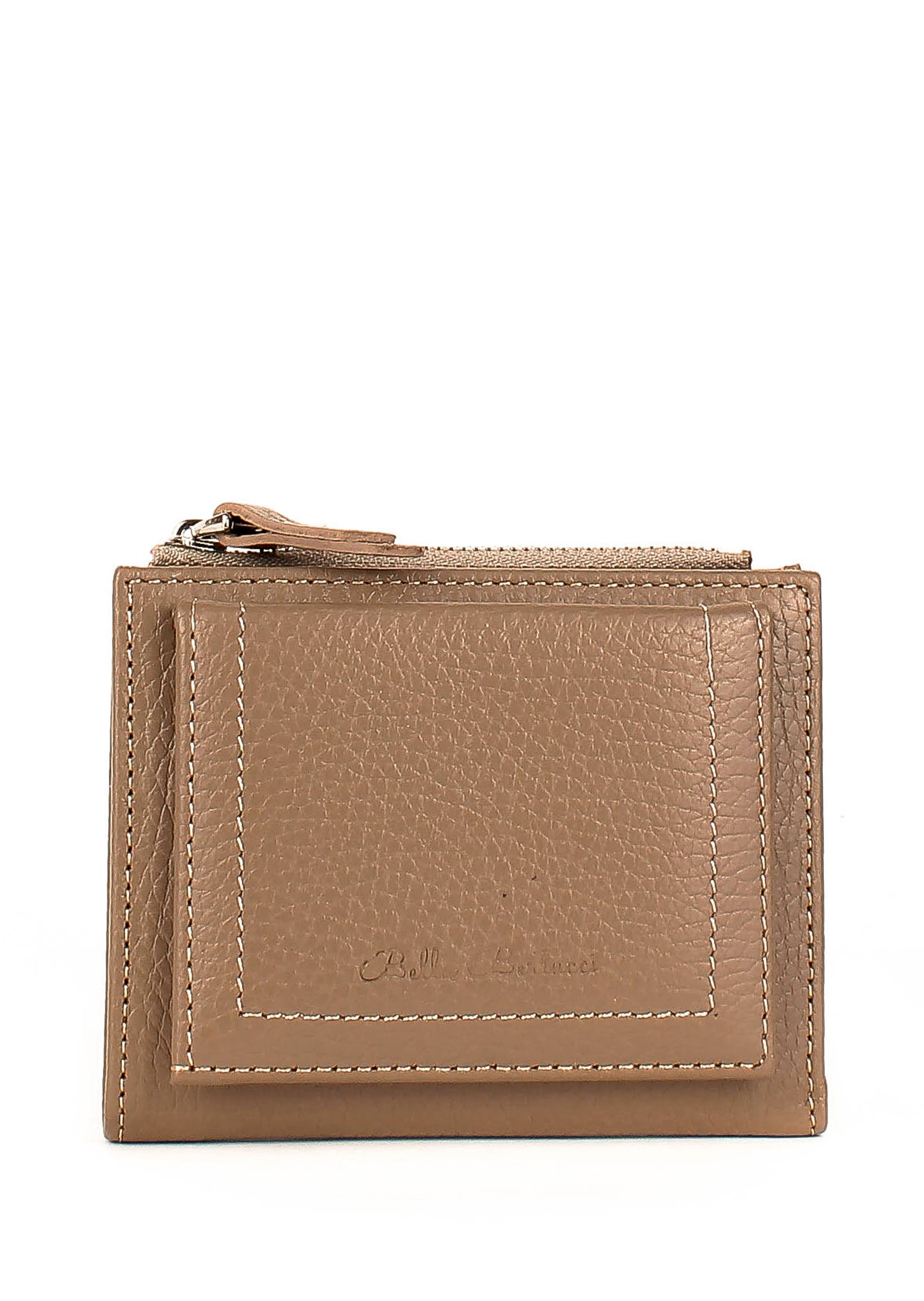 Cartera de piel italiana Gris 960-283