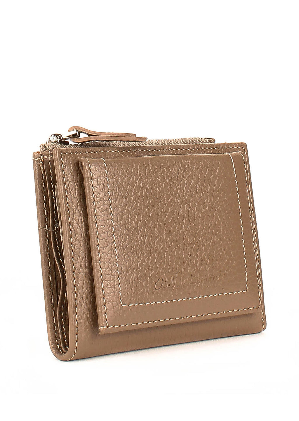 Cartera de piel italiana Gris 960-283