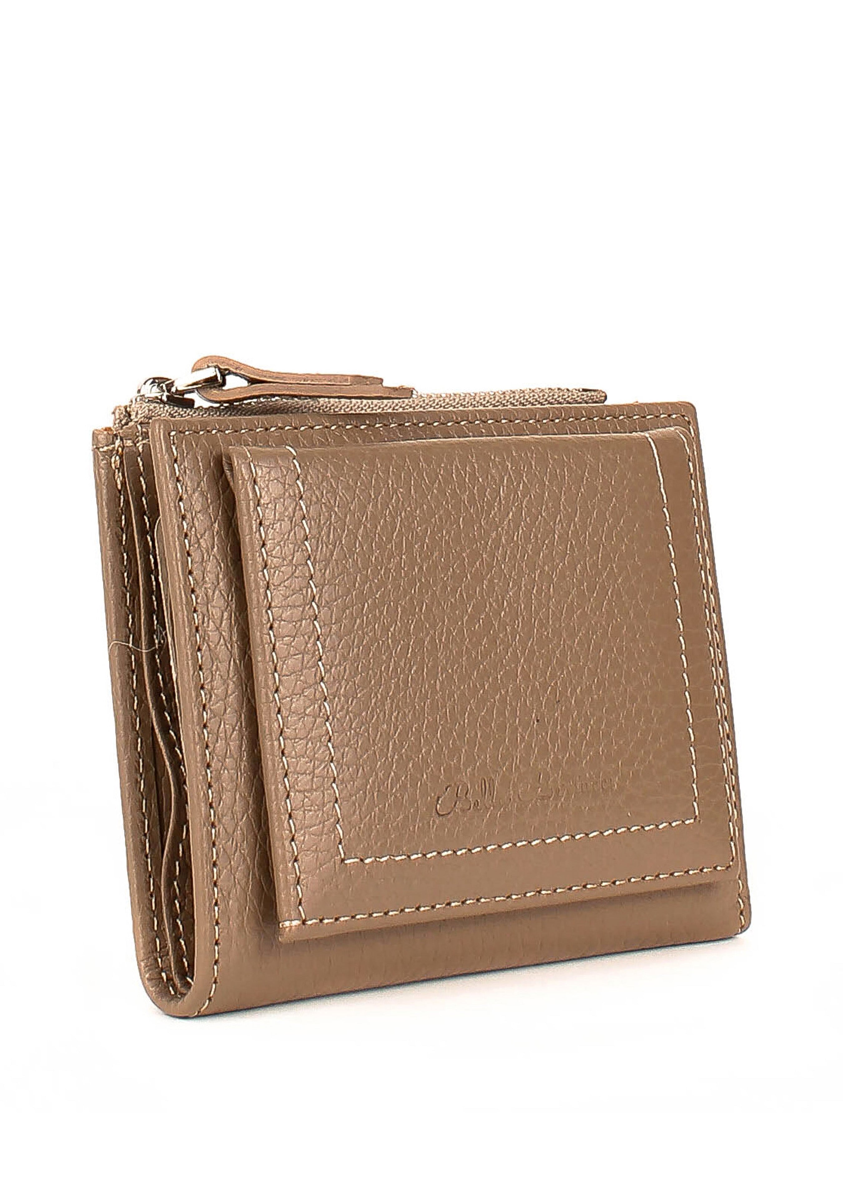 Cartera de piel italiana Gris 960-283