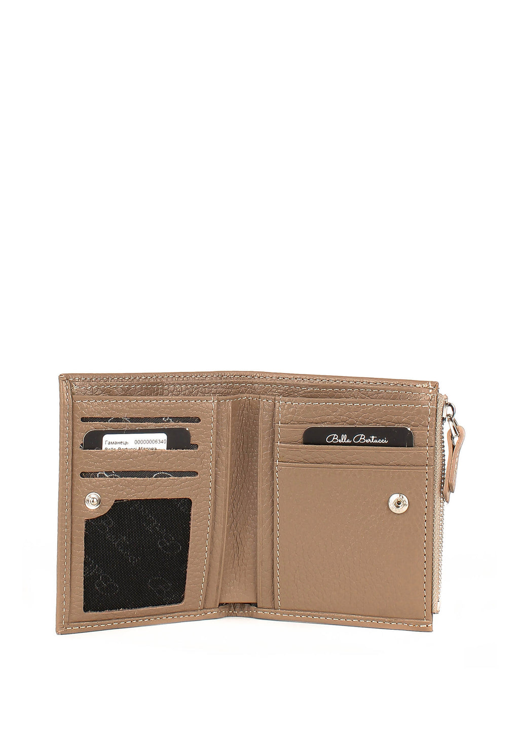 Cartera de piel italiana Gris 960-283