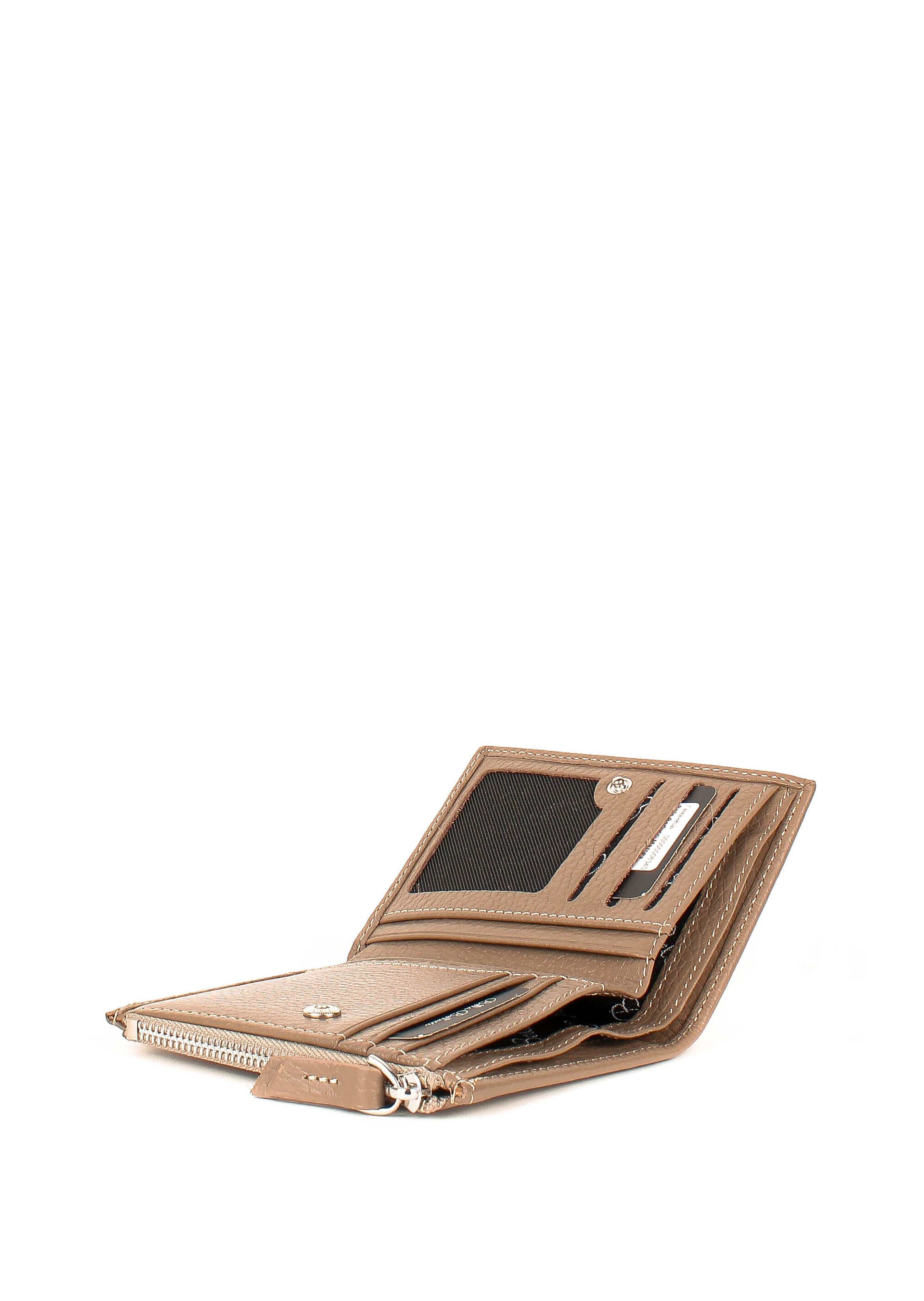 Cartera de piel italiana Gris 960-283