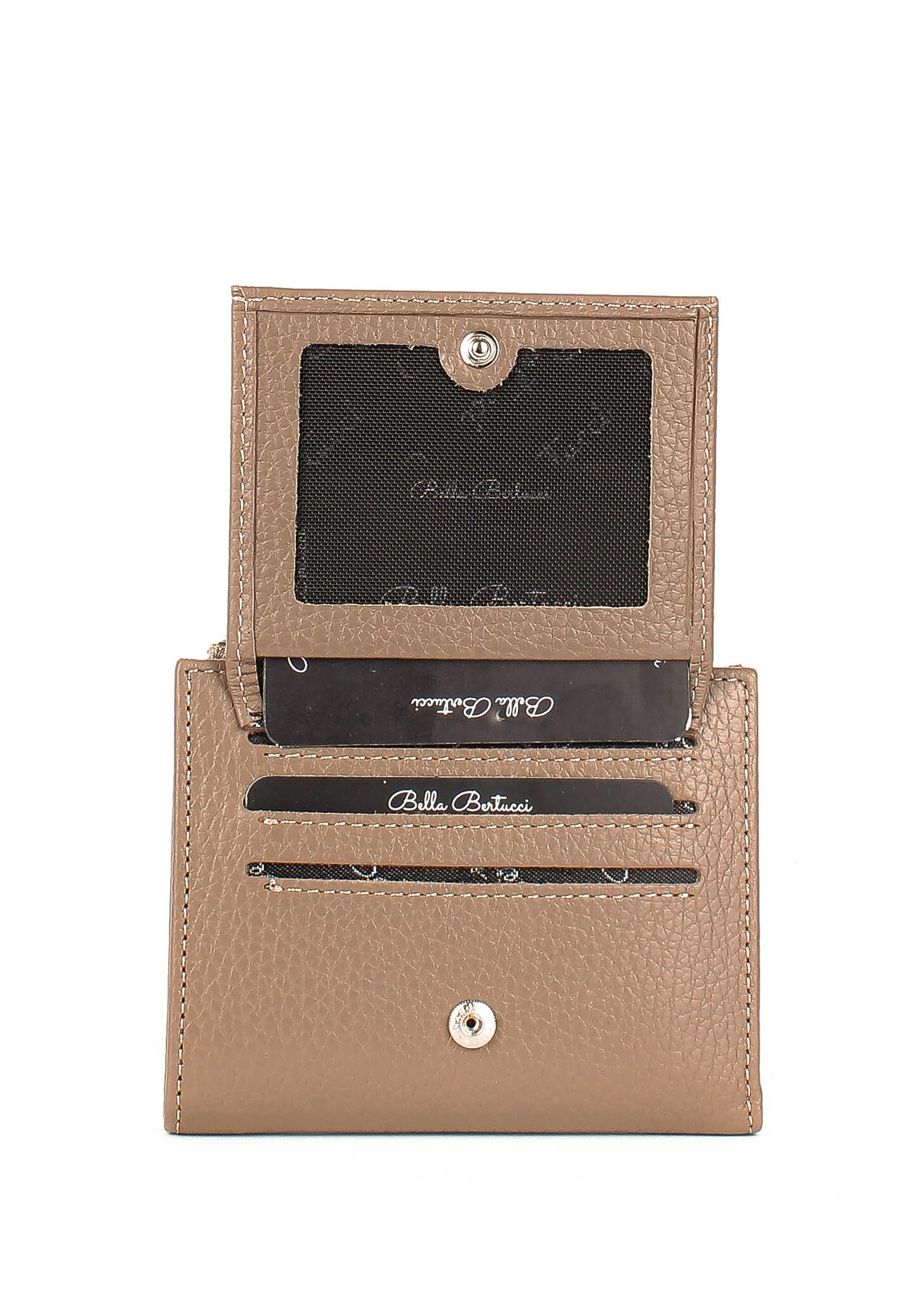 Cartera de piel italiana Gris 960-283