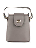 Bandolera de piel italiana Gris, Beige 8811-98-32