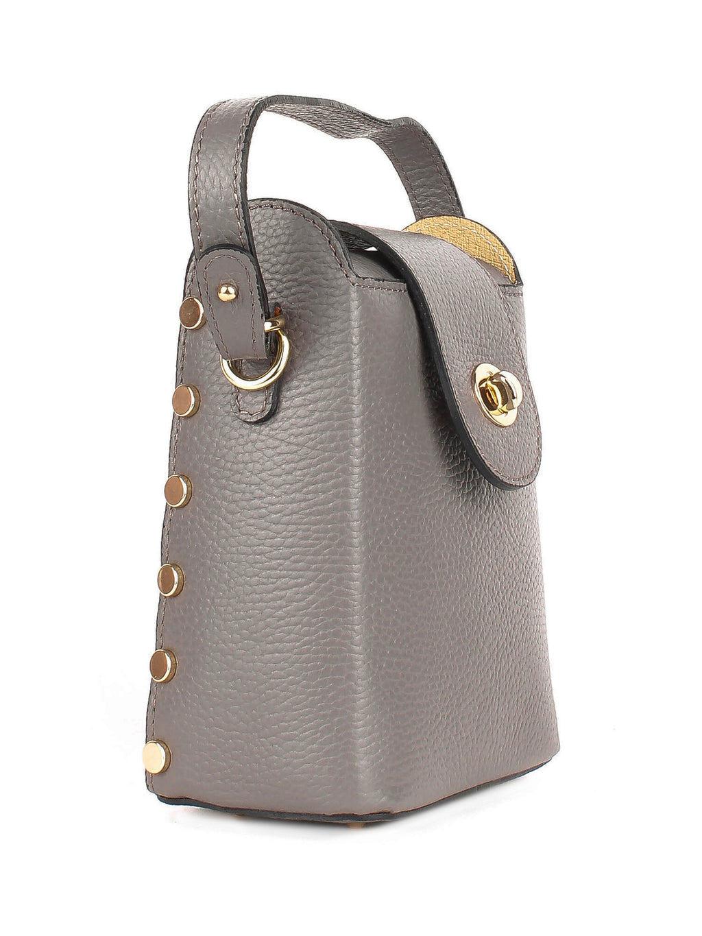 Bandolera de piel italiana Gris, Beige 8811-98-32