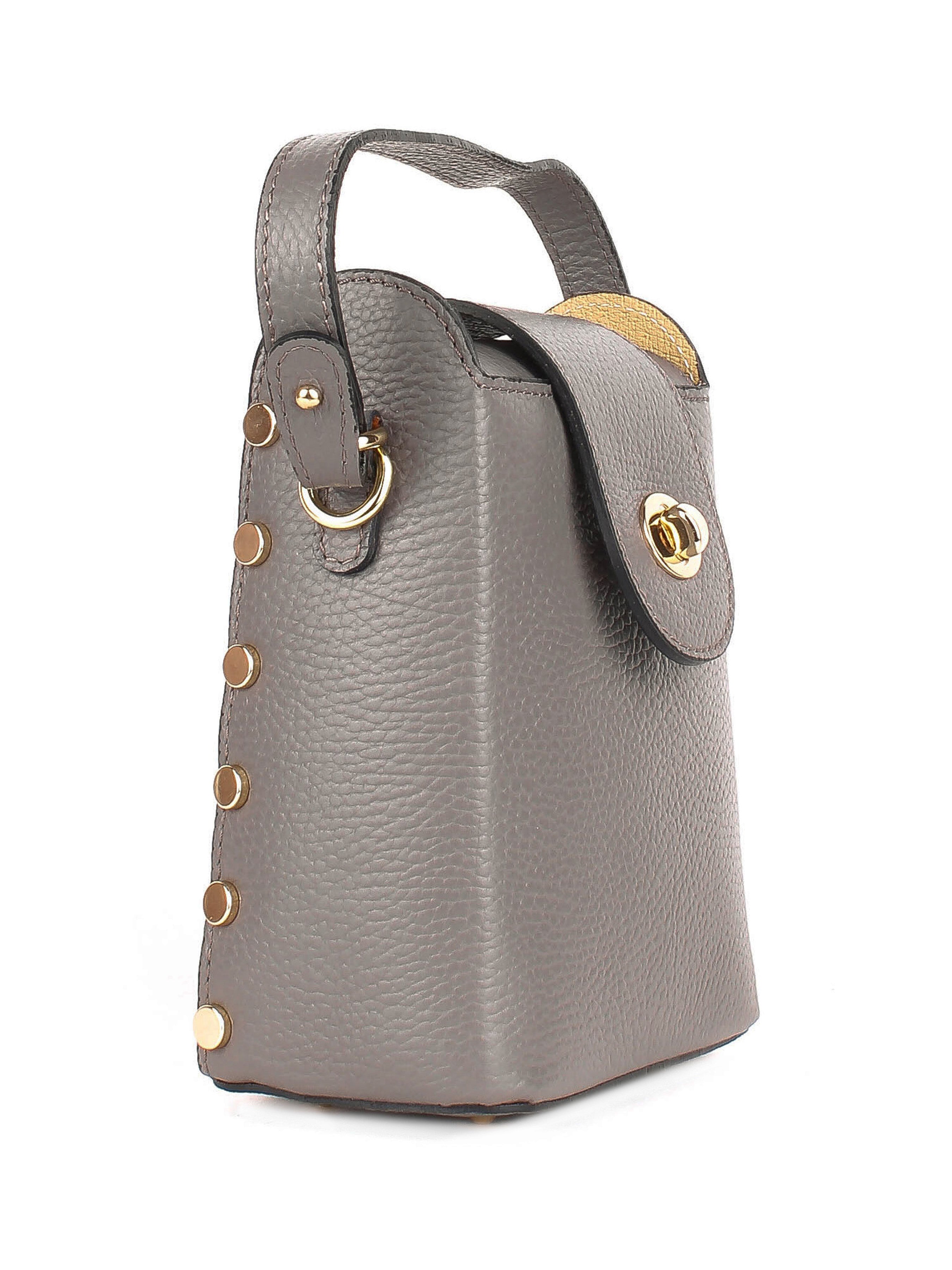 Bandolera de piel italiana Gris, Beige 8811-98-32