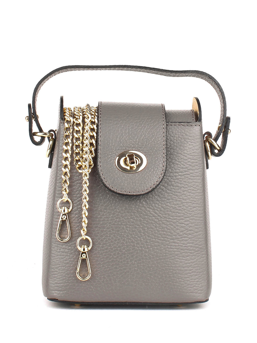 Bandolera de piel italiana Gris, Beige 8811-98-32