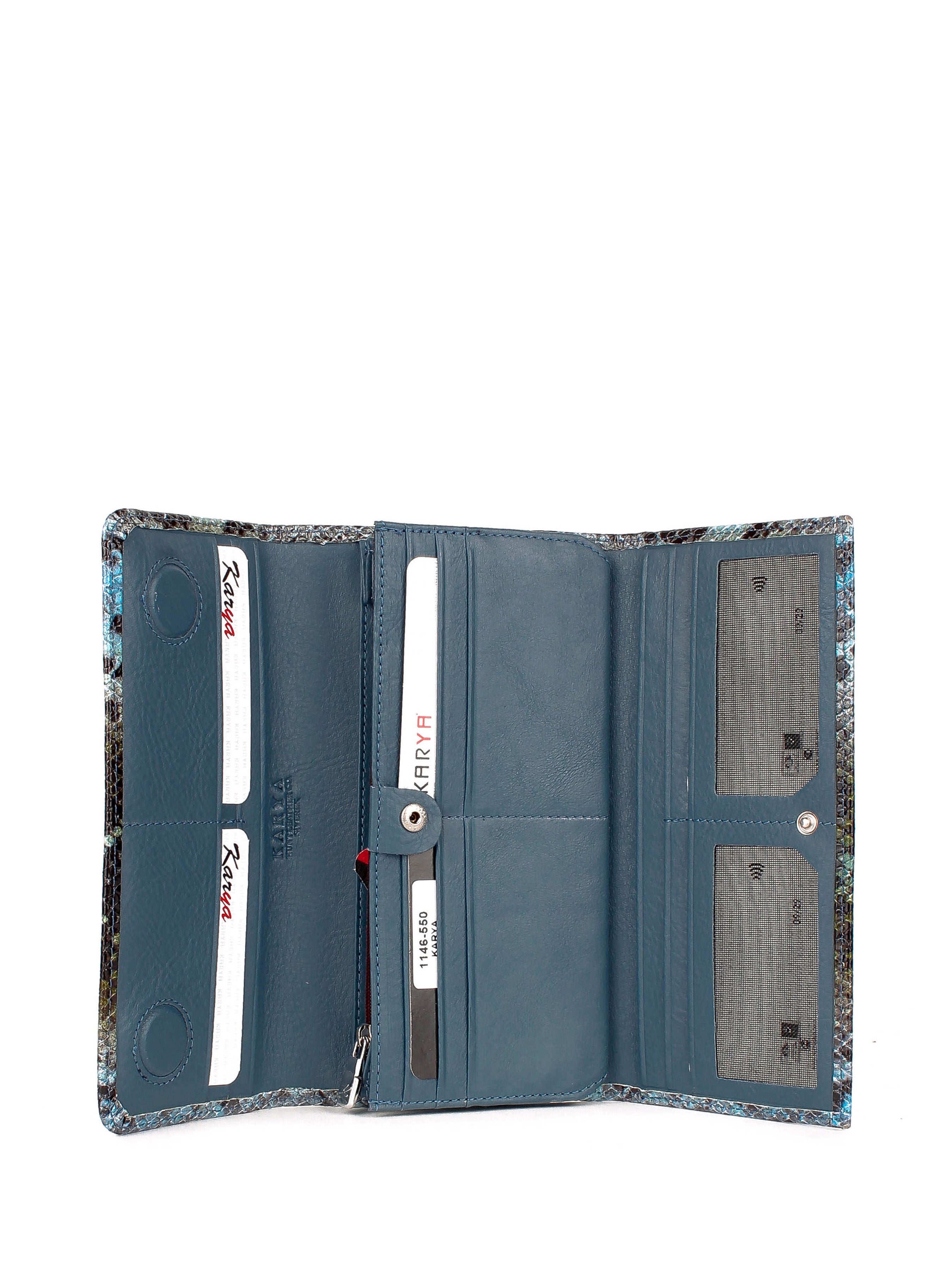 Cartera de piel italiana Azul 1146-550