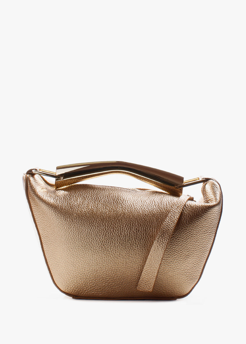 Bolso de hombro de piel italiana Amarillo 7142-21-32