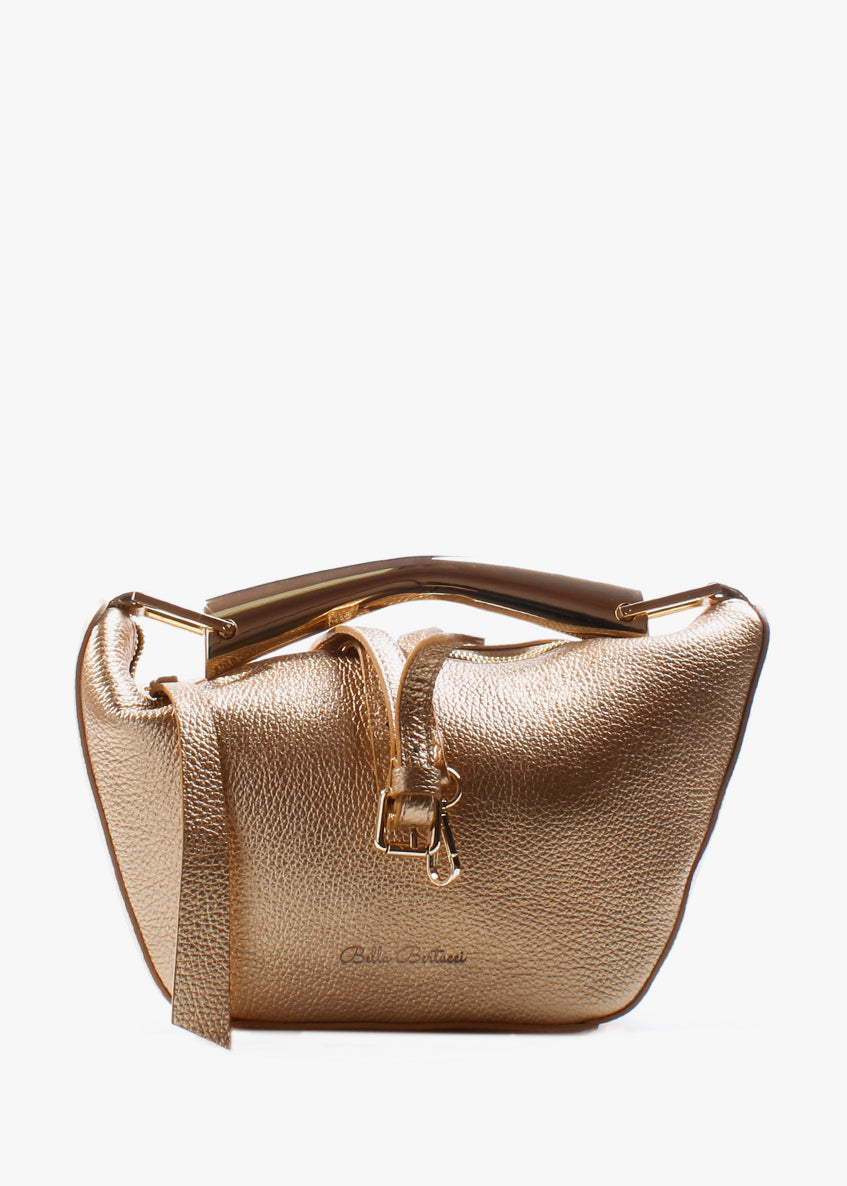 Bolso de hombro de piel italiana Amarillo 7142-21-32