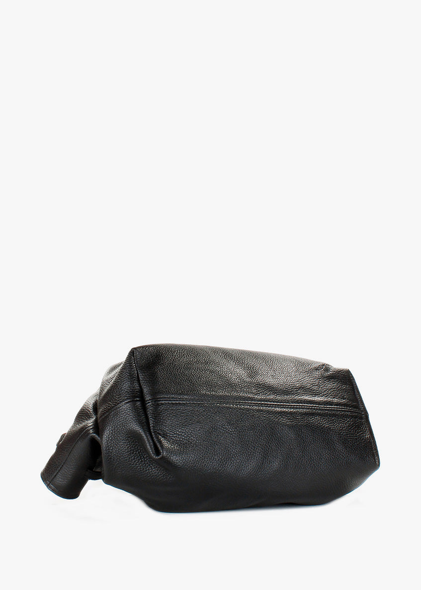 Bolso de hombro de piel italiana Negro 3923-05-32