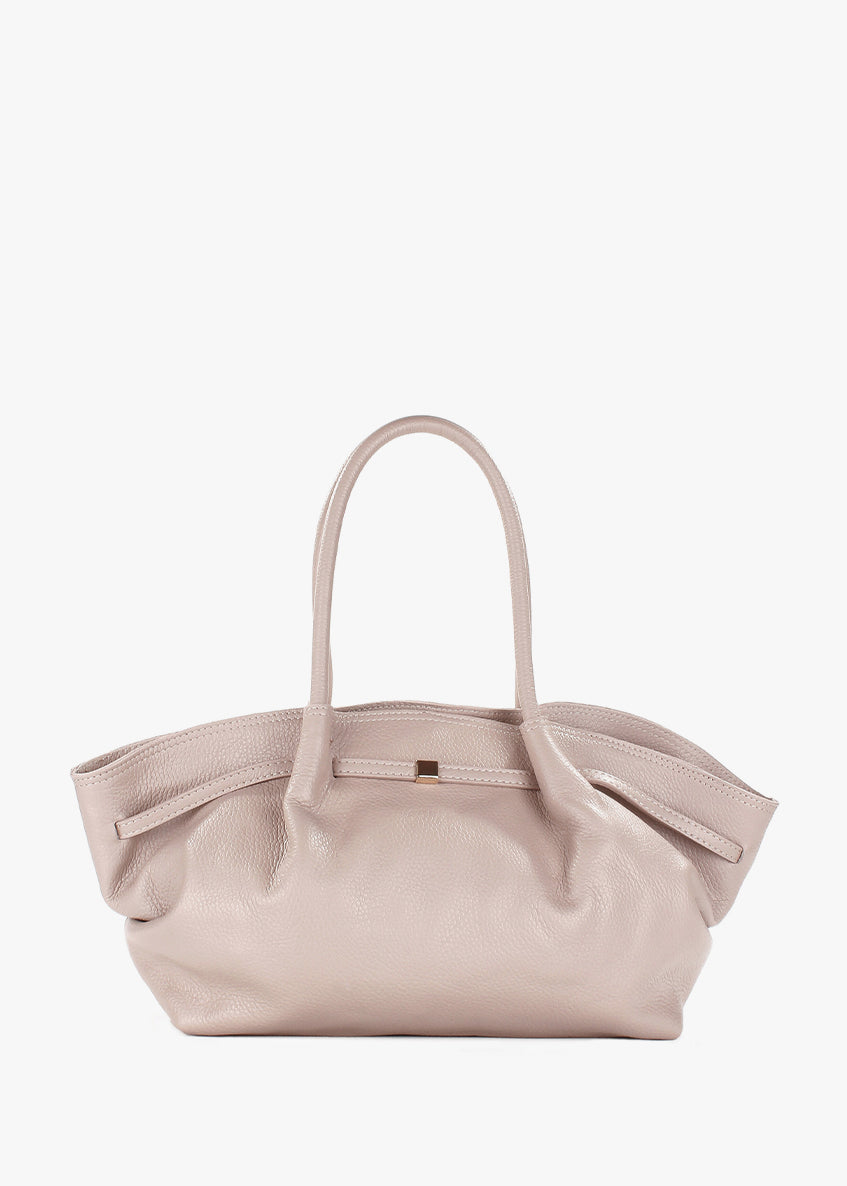 Bolso de hombro de piel italiana Gris 3923-52-32