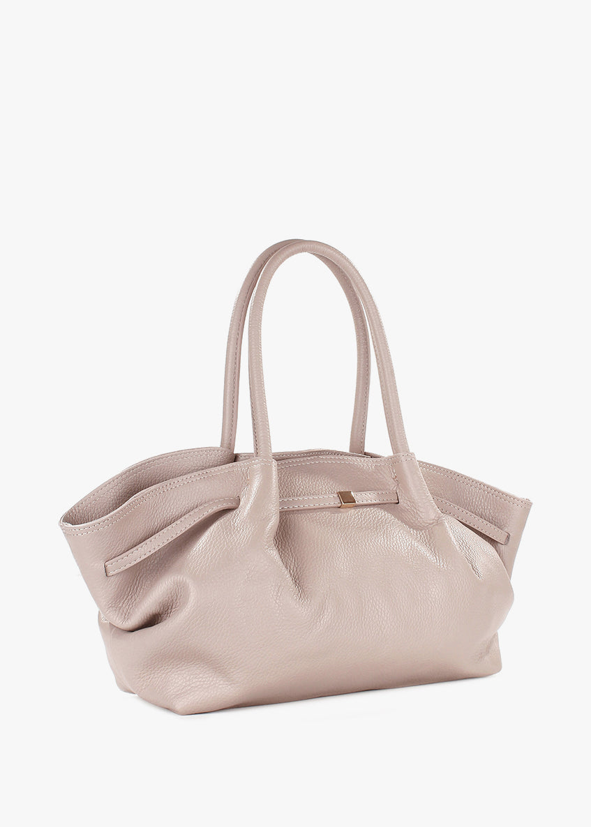 Bolso de hombro de piel italiana Gris 3923-52-32