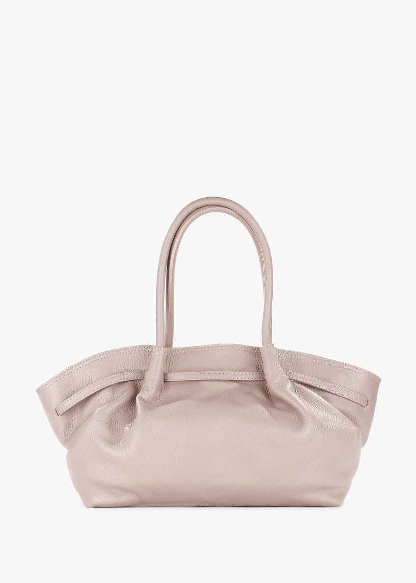 Bolso de hombro de piel italiana Gris 3923-52-32