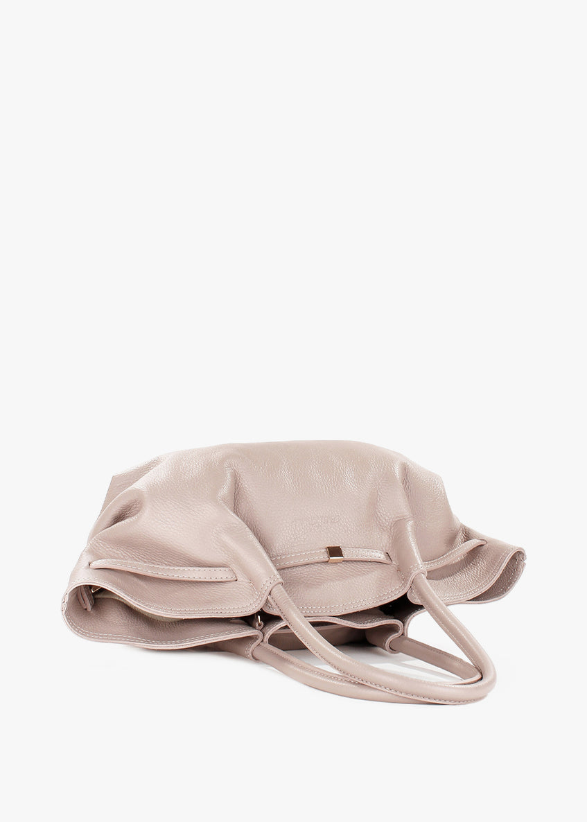 Bolso de hombro de piel italiana Gris 3923-52-32