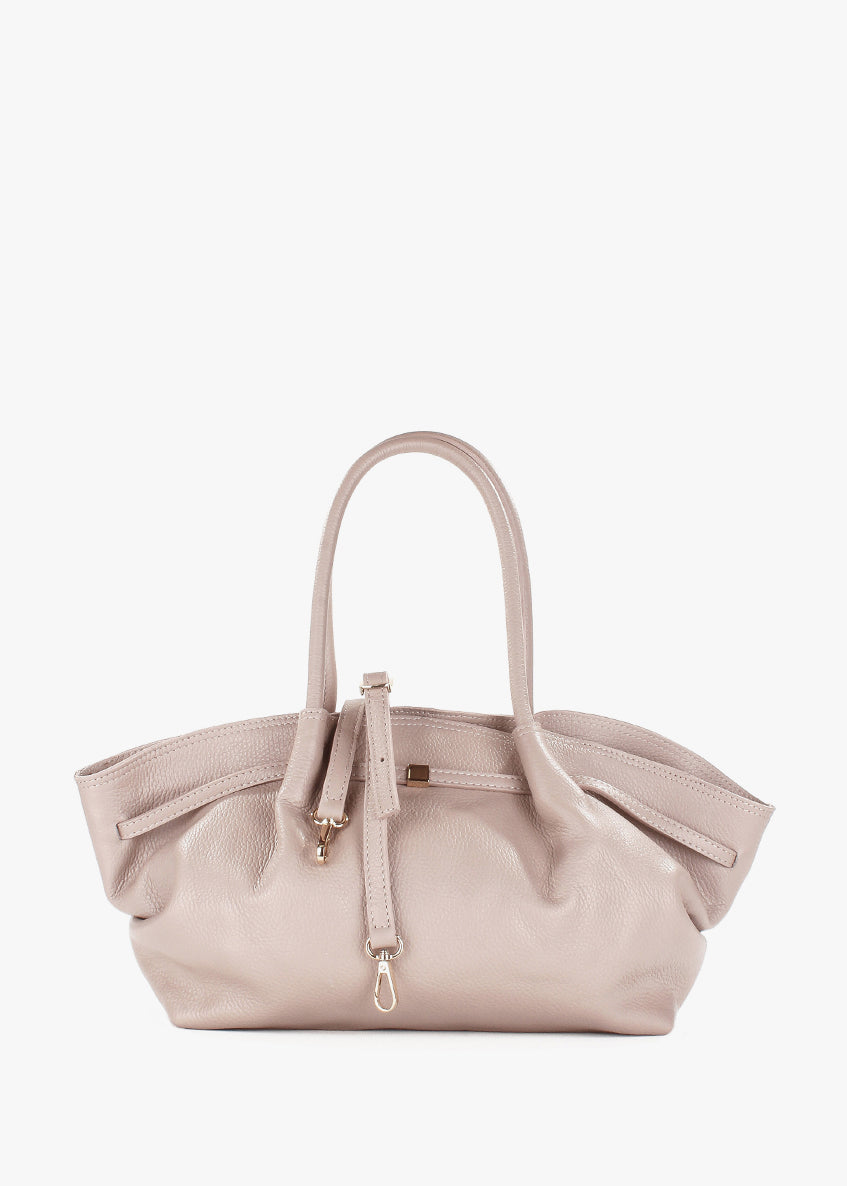 Bolso de hombro de piel italiana Gris 3923-52-32