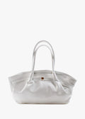 Bolso de hombro de piel italiana Blanco 3923-16-32