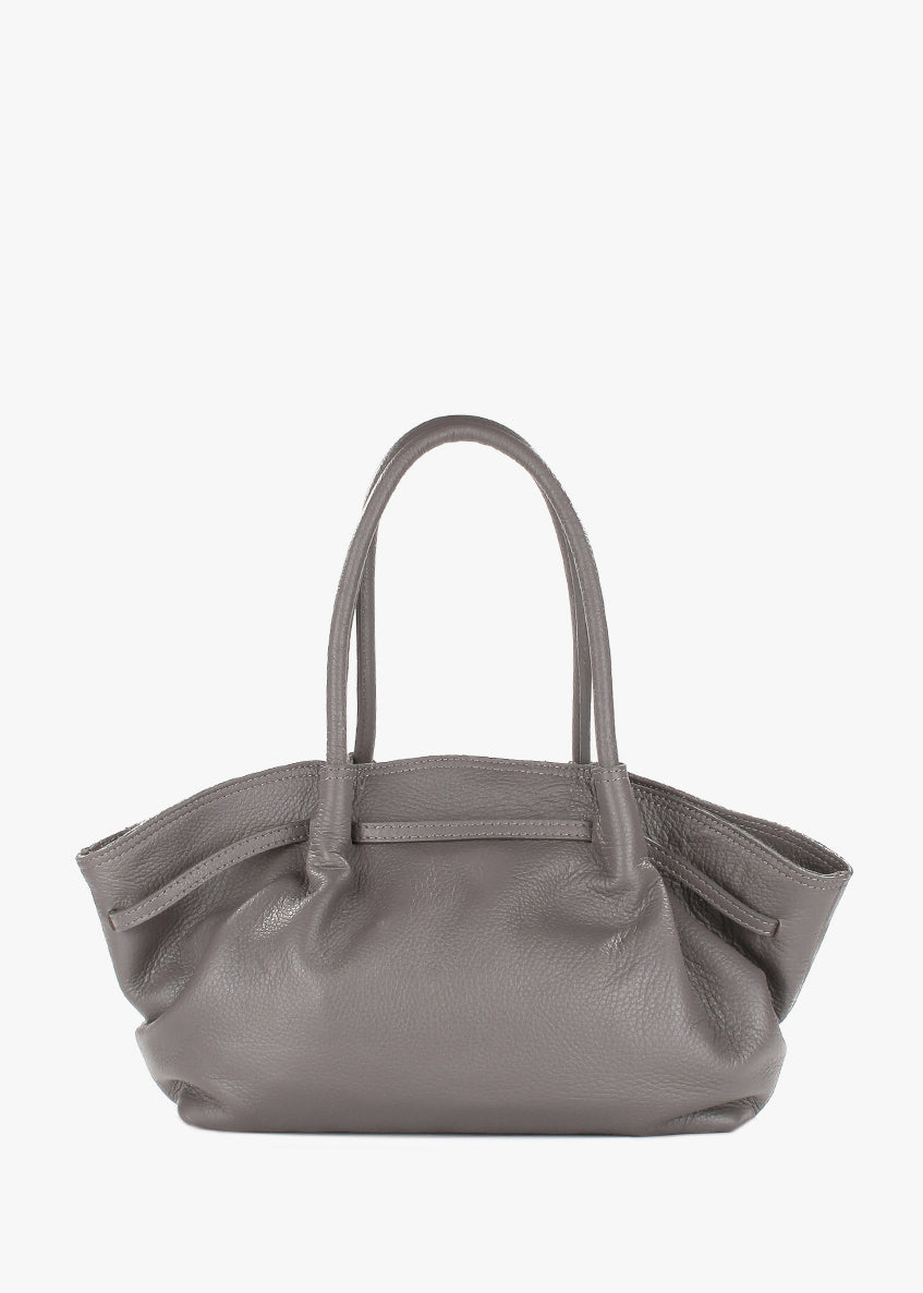 Bolso de hombro de piel italiana Gris, Beige 3923-98-32