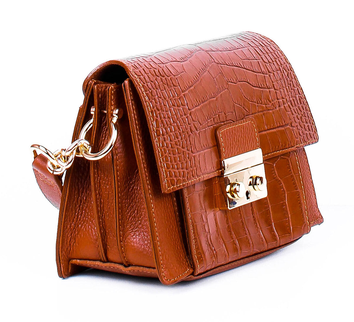 Bandolera de piel italiana Rojo 2809-45-101