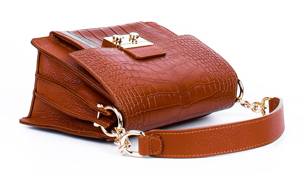 Bandolera de piel italiana Rojo 2809-45-101