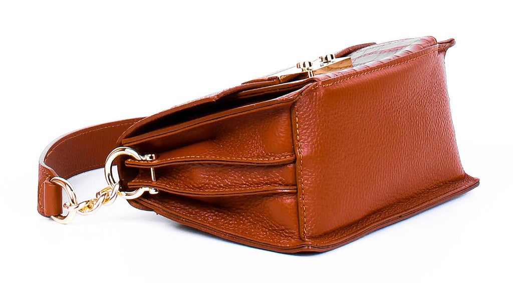 Bandolera de piel italiana Rojo 2809-45-101