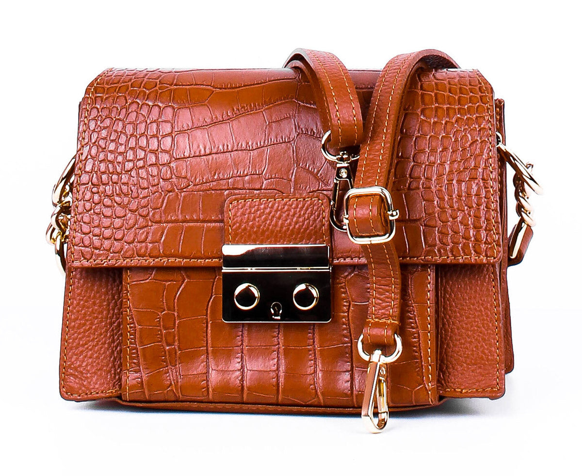 Bandolera de piel italiana Rojo 2809-45-101