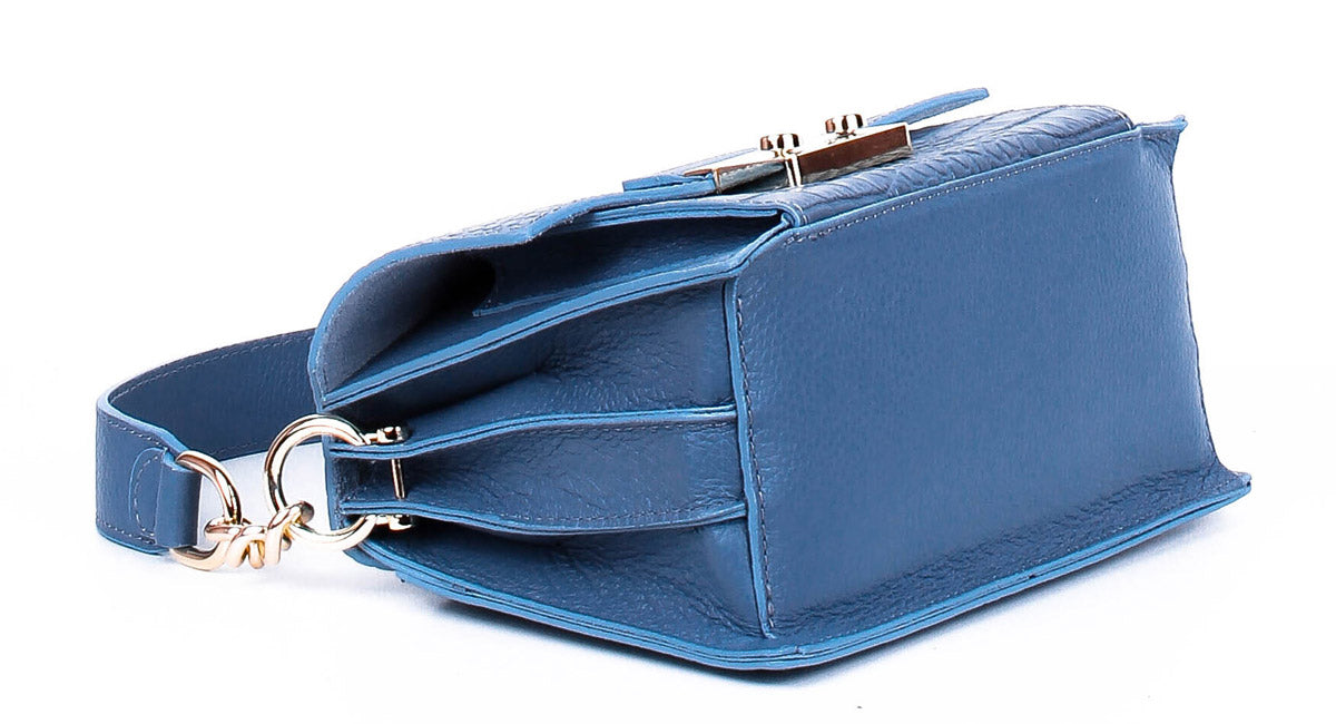 Bandolera de piel italiana Azul 2809-97-101