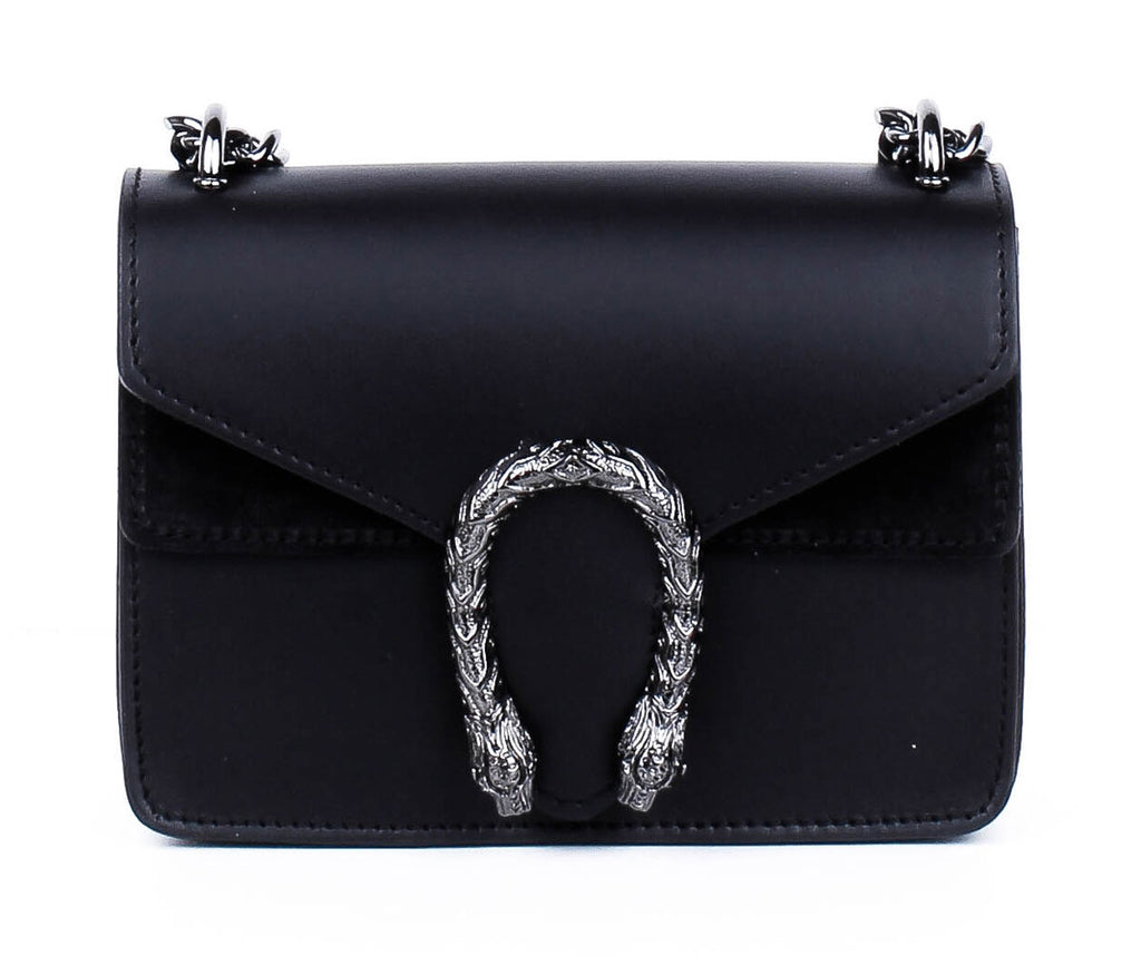 Bandolera de piel italiana Negro 9638-05-31