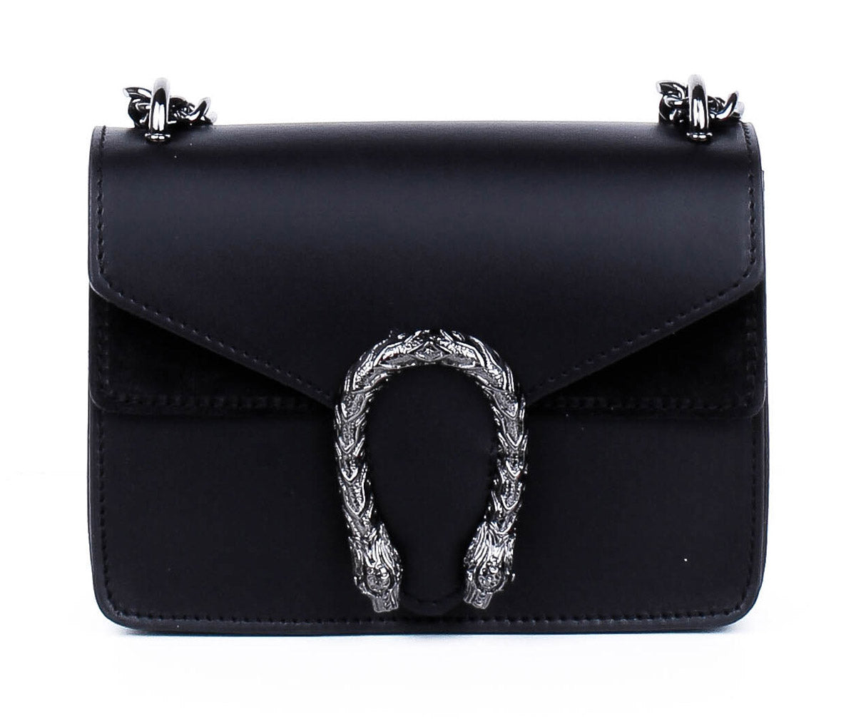 Bandolera de piel italiana Negro 9638-05-31