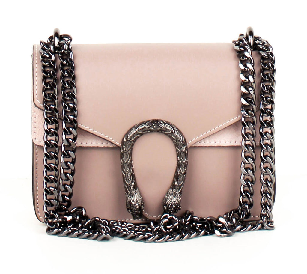 Bandolera de piel italiana Gris 9638-52-31