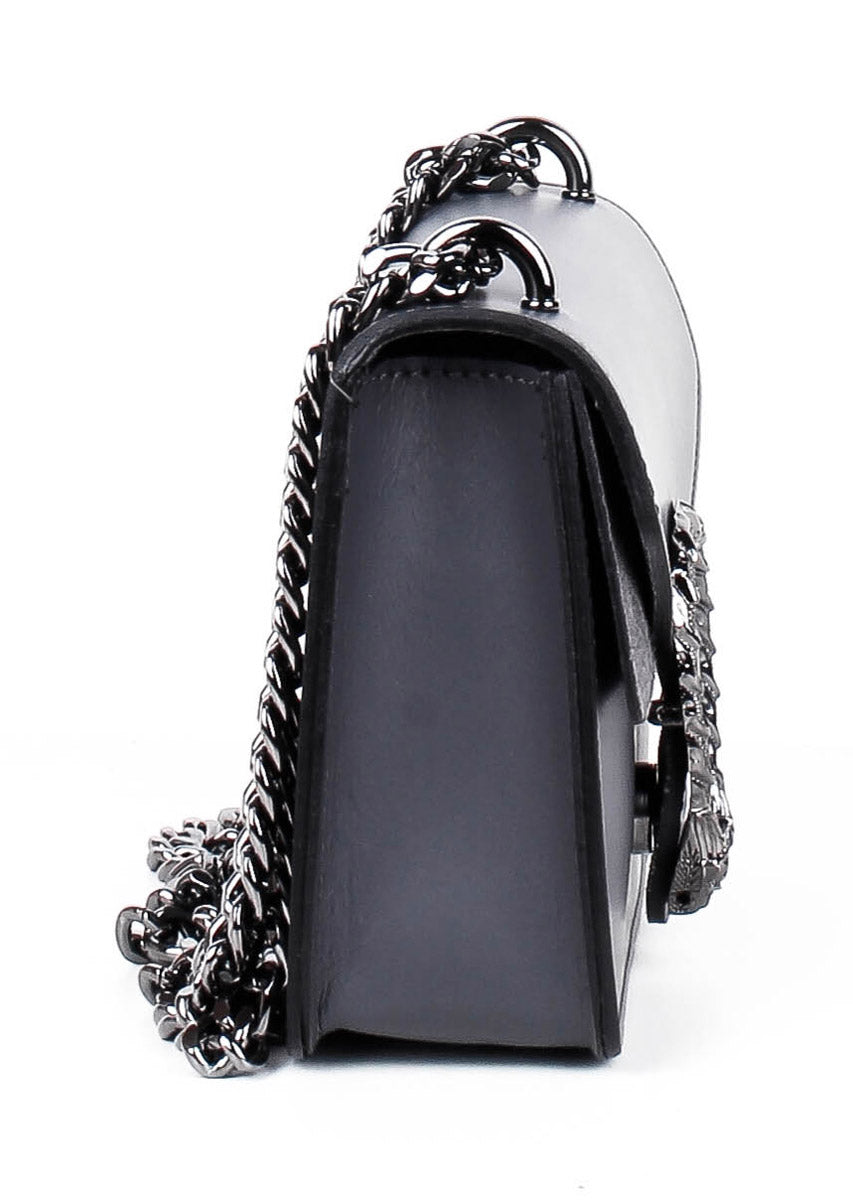 Bandolera de piel italiana Gris 9638-27-31