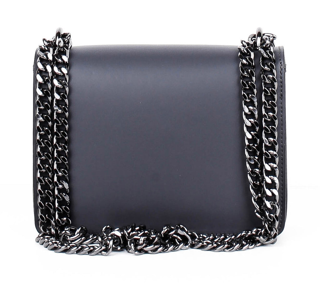 Bandolera de piel italiana Gris 9638-27-31