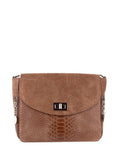 Bandolera de piel italiana Gris, Marrón 6255-104-48